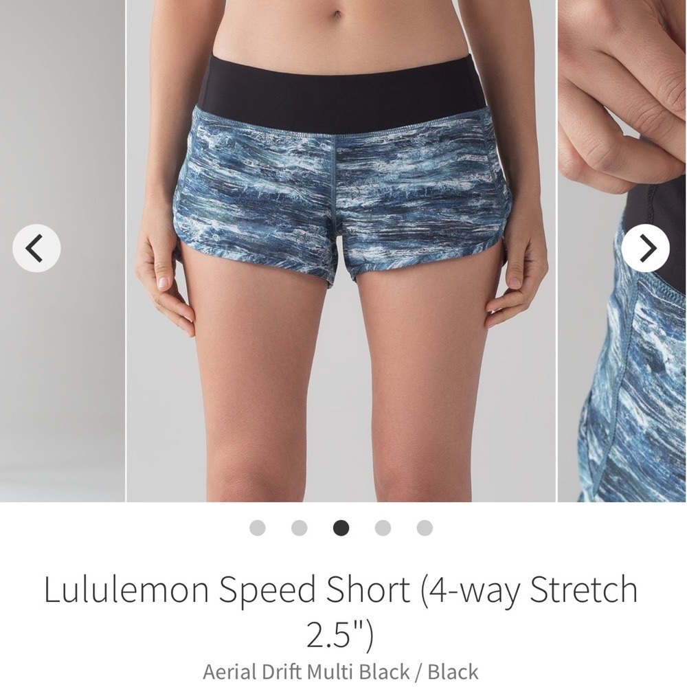 Lululemon Speed Up Blue Water Wave Workout Running Shorts